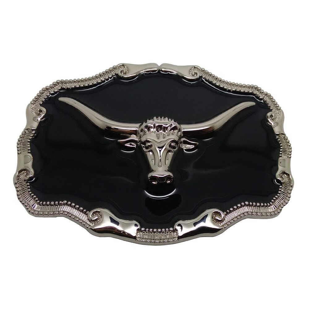 4249 Vintage Longhorn Bull Belt Buckle, Cowboy Jeans Belt Buckle, Western